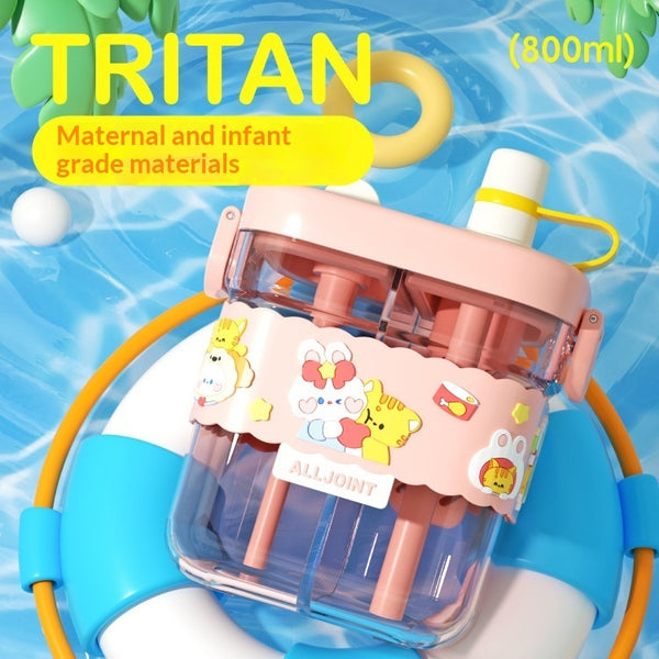 Children's Straw Water Bottle for School | Leak-Proof Kids Tumbler