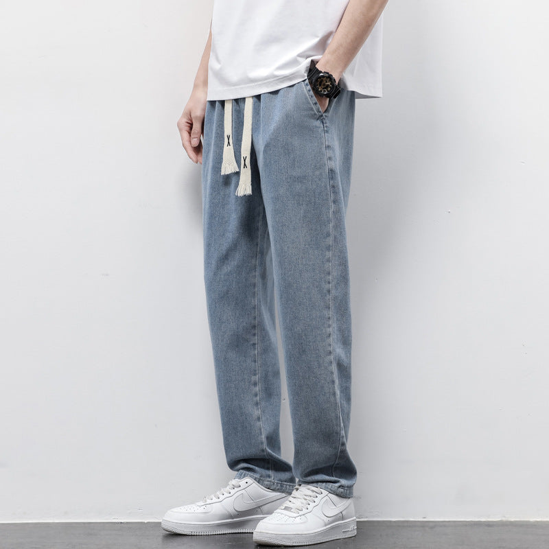 Men's Summer Wide Leg Jeans Summer Loose Wide Leg Jeans Pants Men Fa | Ectron Online