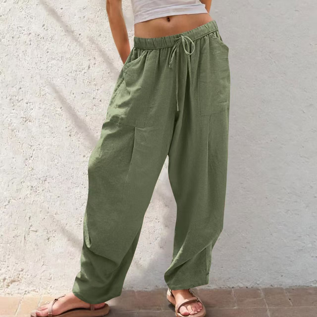 Women's Cotton-Linen Loose Lounge Pants