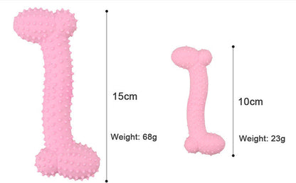 Dog TPR Milk Flavor Prickly Bone Shaped Teething Toy