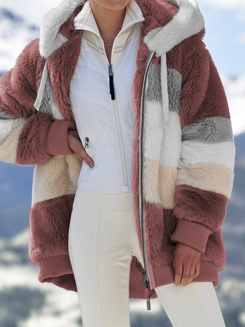 Women's Hooded Plush Jacket Outerwear & Jackets | Ectron Online