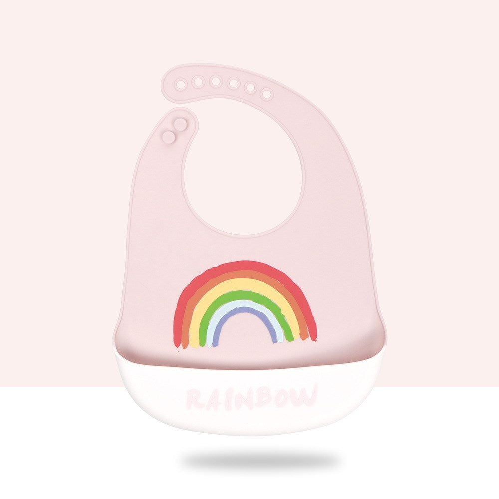 {{ brand }} Waterproof Silicone Baby Bib – Cute Cartoon Design F - Baby Cartoon Silicone Bib Waterproof And