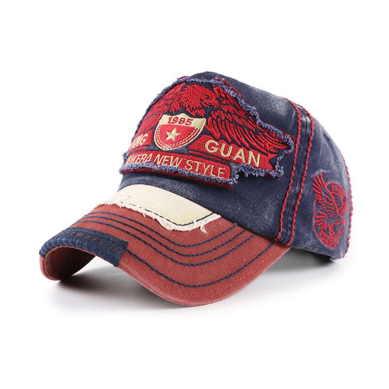 Men's Vintage Washed Baseball Cap - Distressed Sun Protection Hat Wash and make old sun protection basebal | Ectron Online