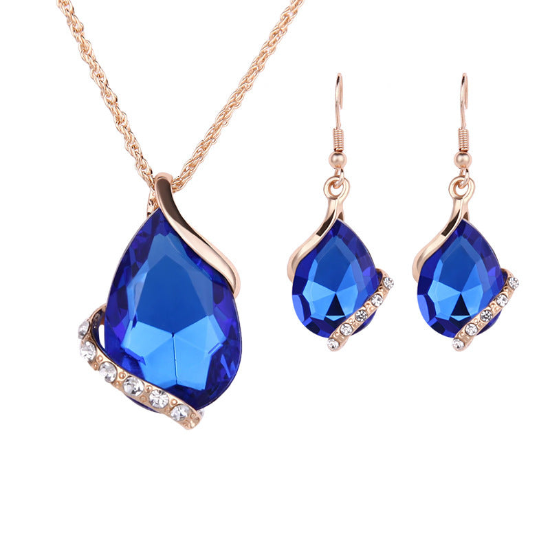 Water Drop Necklace Earring Set