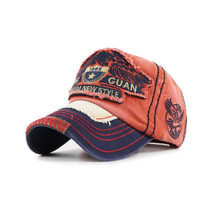 Men's Vintage Washed Baseball Cap - Distressed Sun Protection Hat Wash and make old sun protection basebal | Ectron Online