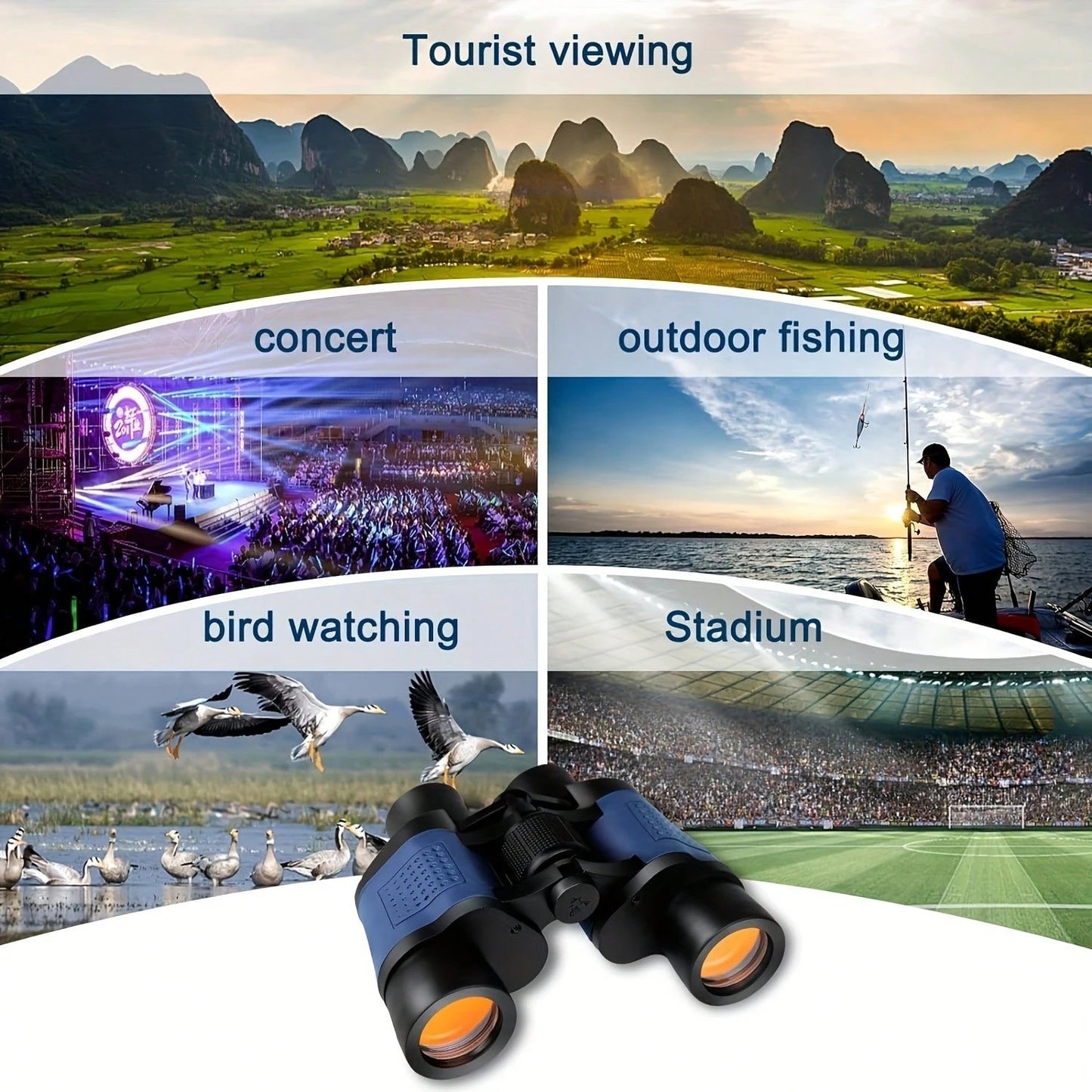 60x60 High-Powered Binoculars | Night Vision & Coordinate Compass