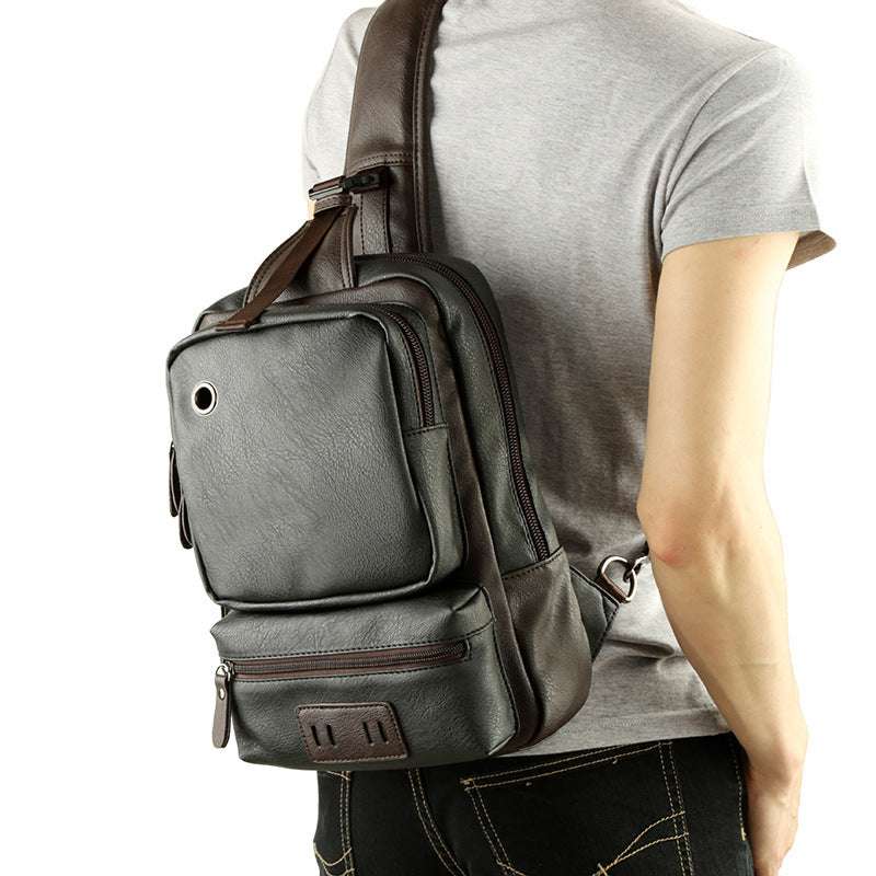 Men's Leather Backpack for Students

