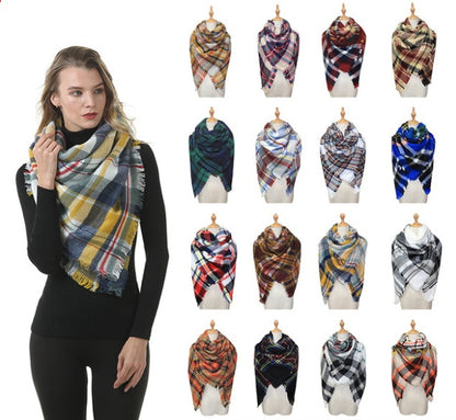 Colorful imitation cashmere check square