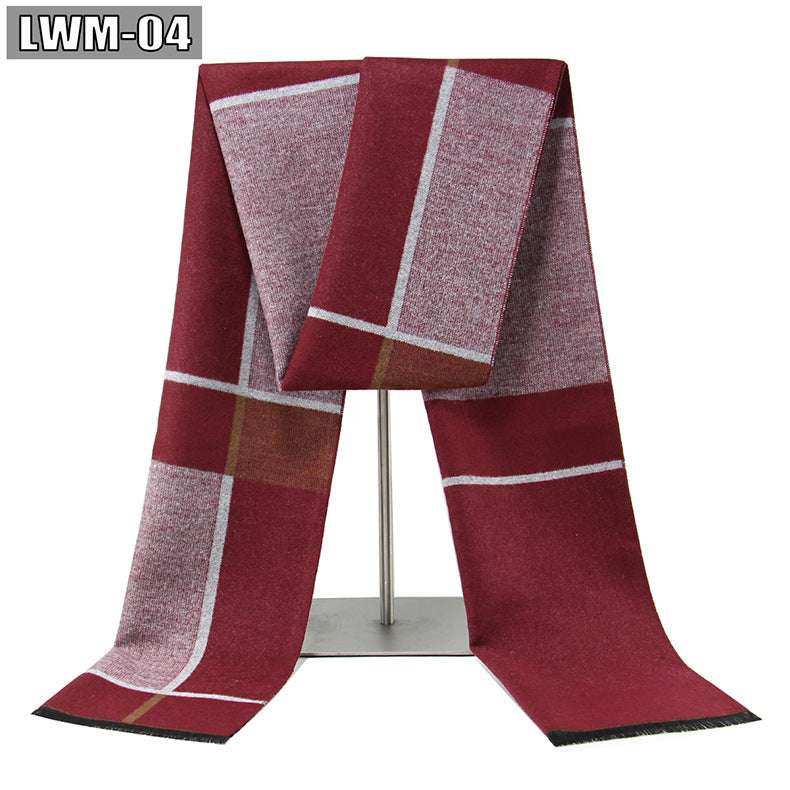 Men's Scarf European And American Cashmere Autumn And Winter Business Plaid
