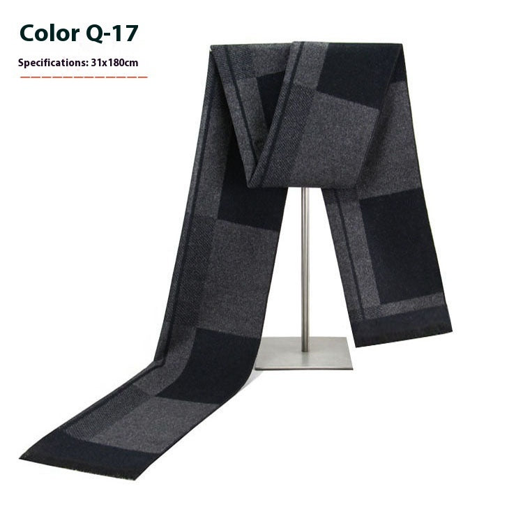 New Men's Cashmere-Like Striped Scarf New Men's Winter Warm Cashmere-like Stri | Ectron Online