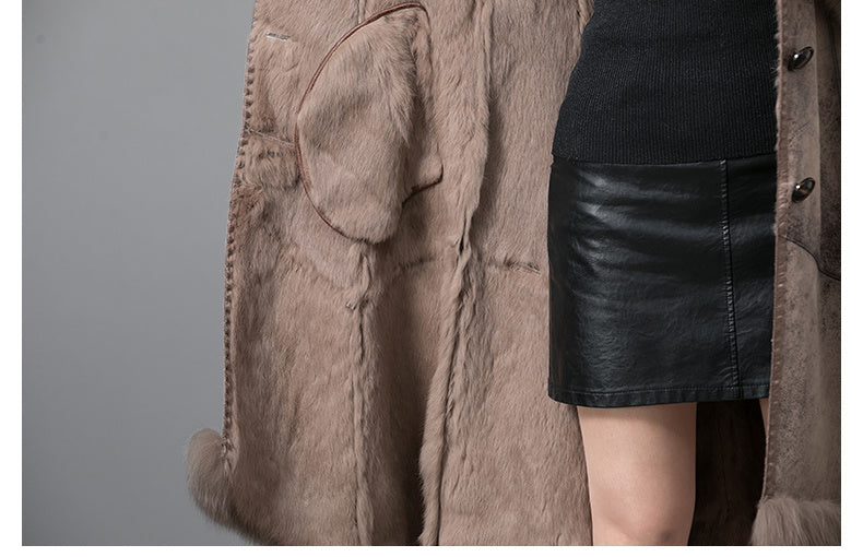 Women's Thickened Real Fur Coat