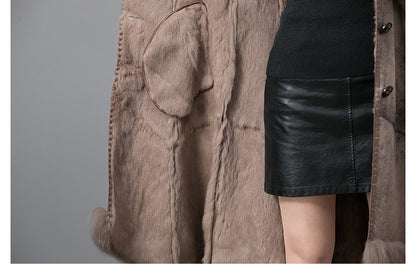 Women's Thickened Real Fur Coat