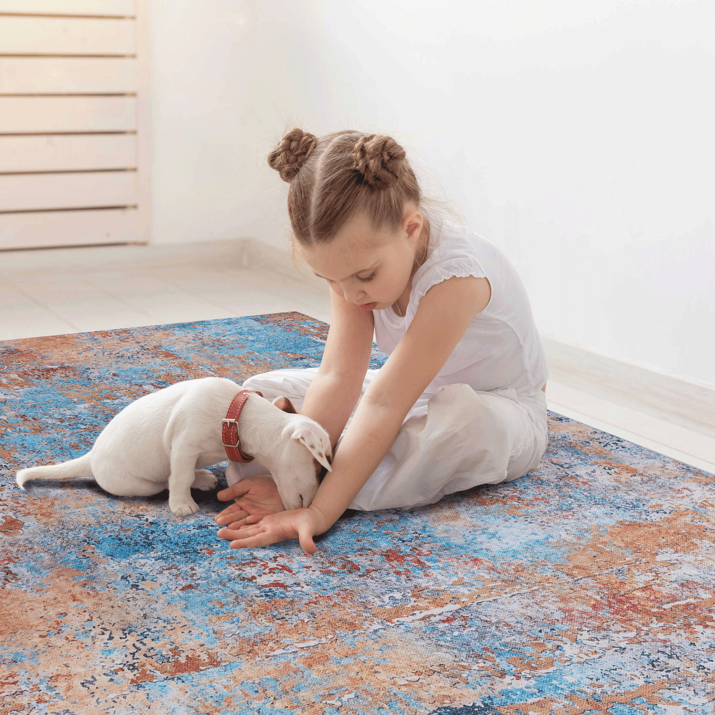 Maval Multi Washable Area Rug - 5x8 Colorful Indoor Carpet