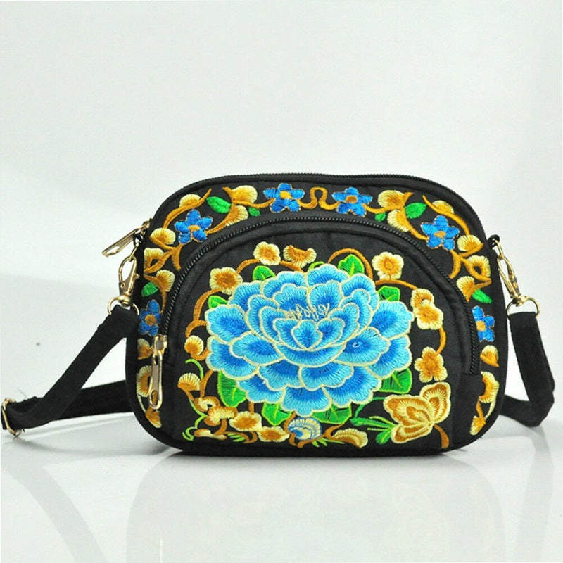 Ethnic Style Embroidered Linen Tassel Bag - Bohemian Chic Ethnic style embroidered linen tassel ba | Ectron Online