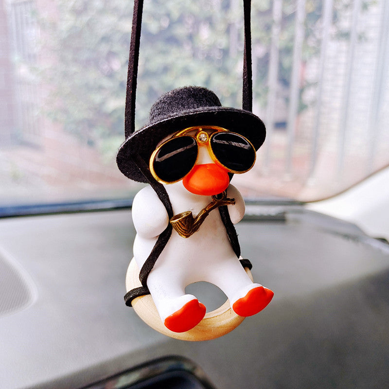 Pistol Cowboy Duck Car Rearview Mirror Pendant - Cool Anime Decoration Pistol Cowboy Duck Car Rearview Mirror P | Ectron Online