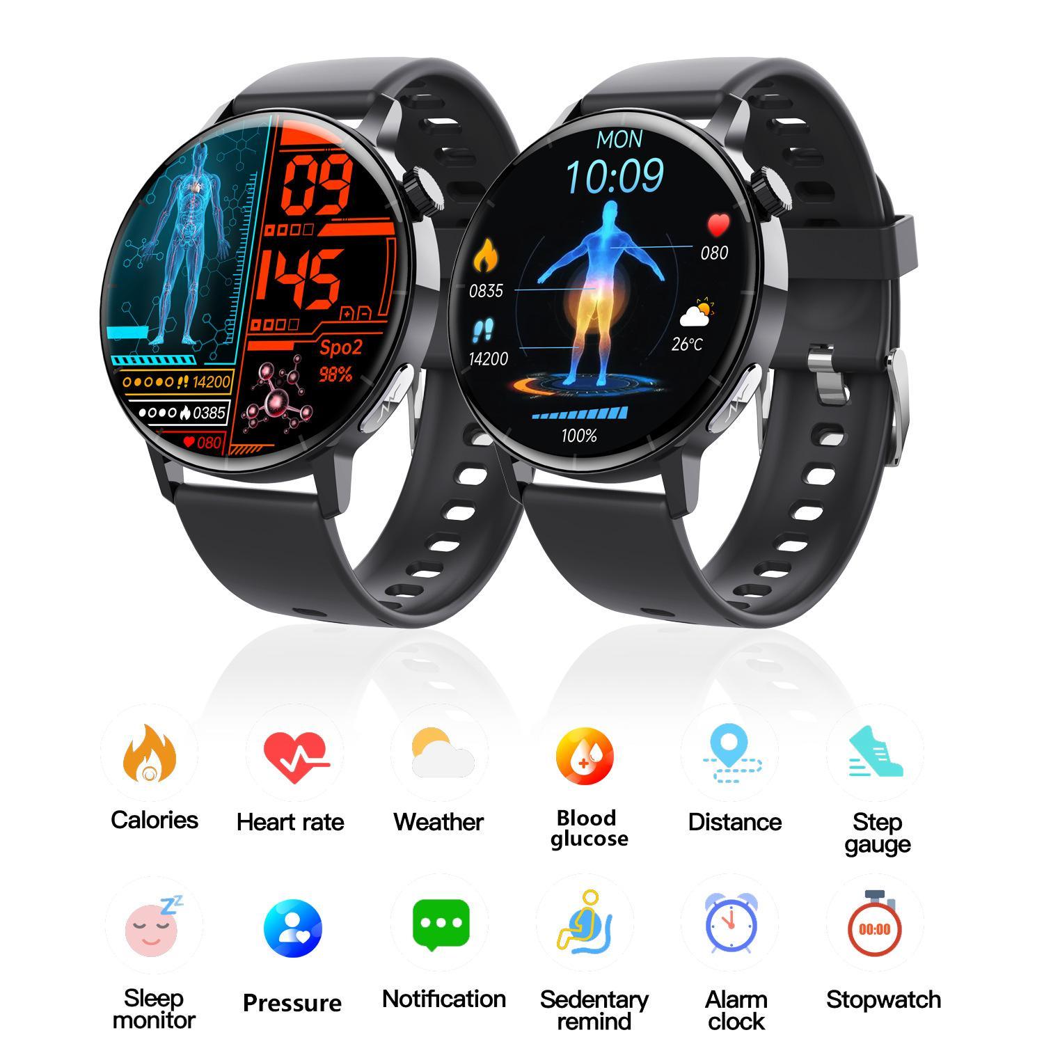 Smart Watch Health Manager | Non-Invasive Blood Glucose & ECG Monitor