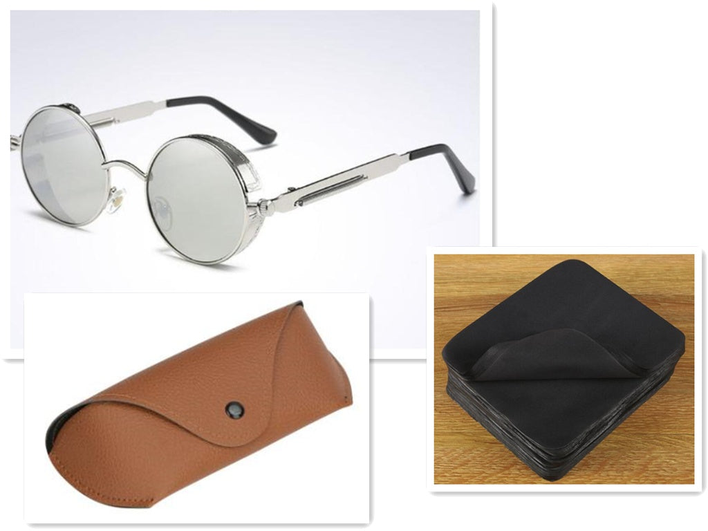 UV protection round frame metal sunglasses