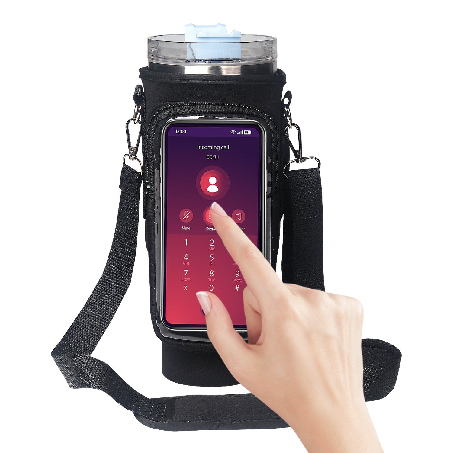 40oz Cup Cover with Transparent Touch Screen Neoprene 40oz Cup Cover Transparent Touch Screen | Ectron Online