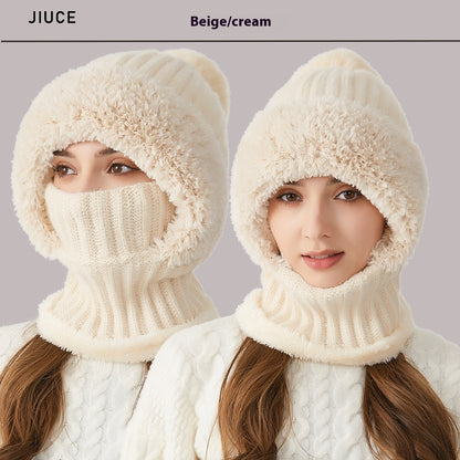 3-in-1 High Elastic Knitted Hat | Scarf & Mask One-Piece Winter Set High Elastic Solid Color Knitted Hat Sca | Ectron Online