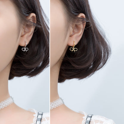 Bow short girl earrings