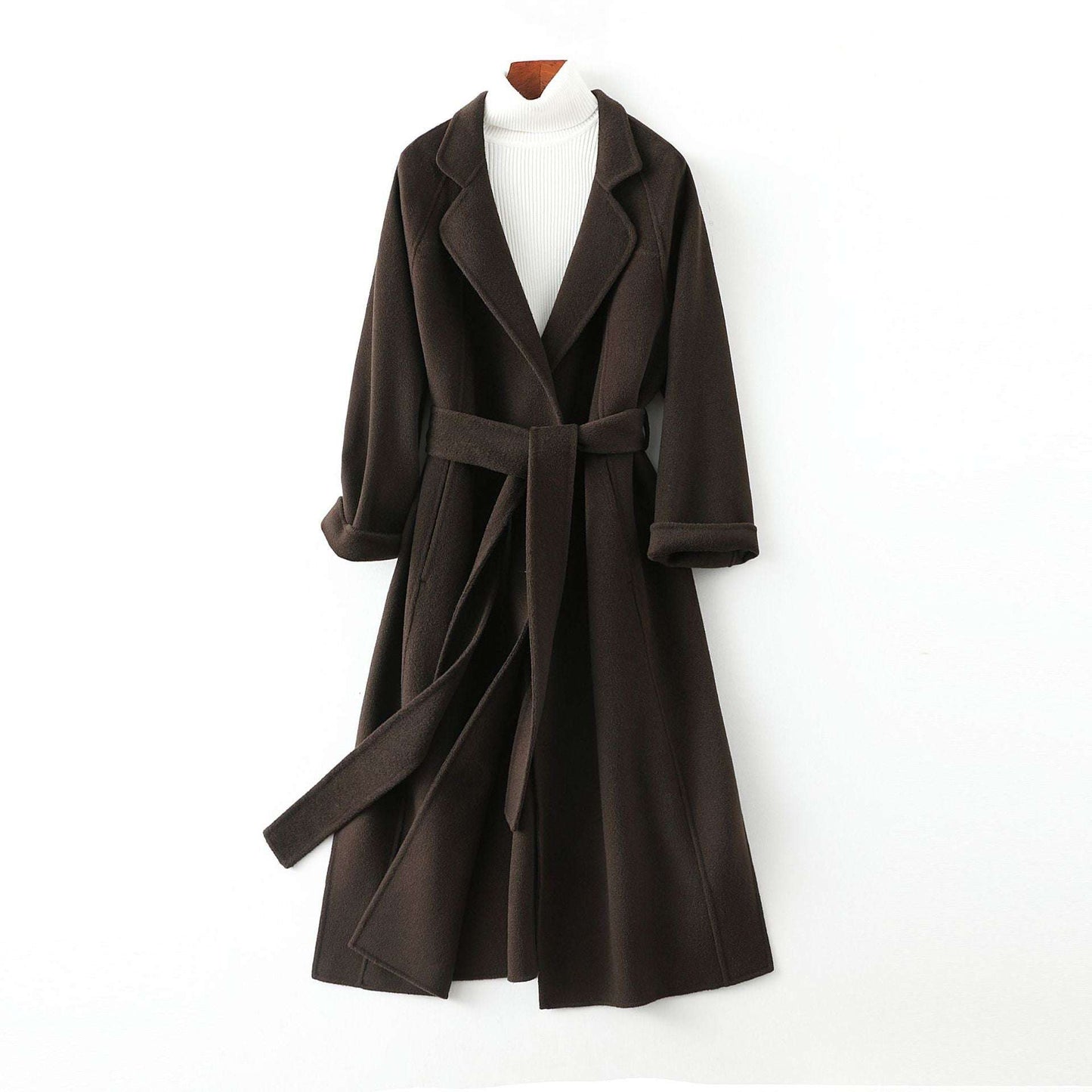 Reversible Cashmere Coat Women's Mid-length Loose Over Knee Coat