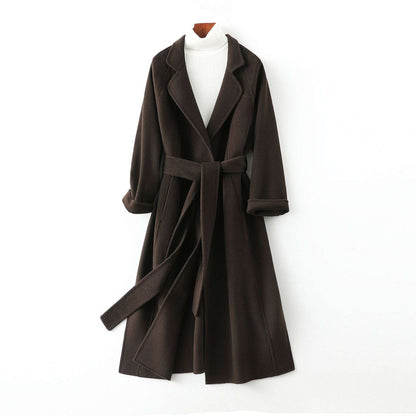 Reversible Cashmere Coat Women's Mid-length Loose Over Knee Coat