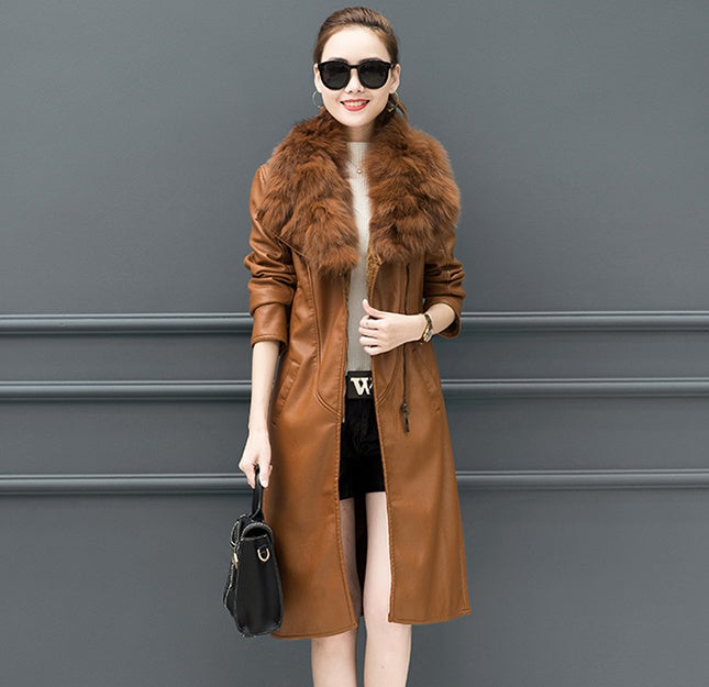 Fur collar fur coat