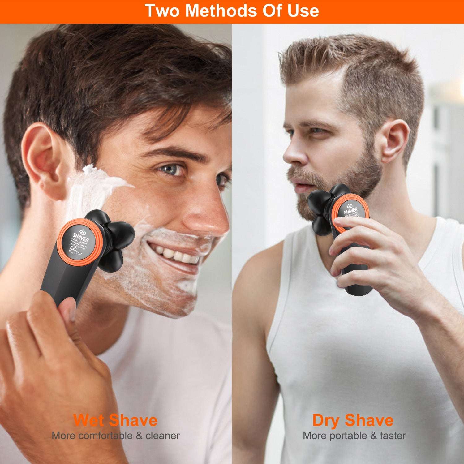 4D 5-Head Electric Shaver - IPX7 Waterproof Wet & Dry Rotary Razor 4D Electric Shavers Razor IPX7 Waterproo | Ectron Online