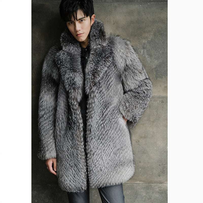 Men's Faux Fox Fur Coat