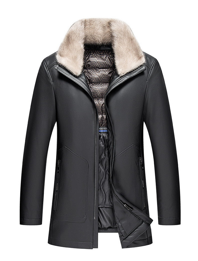 Men's Premium Sheepskin Leather Down Jacket