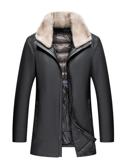 Men's Premium Sheepskin Leather Down Jacket