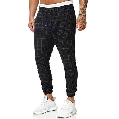 Fashion check casual trousers