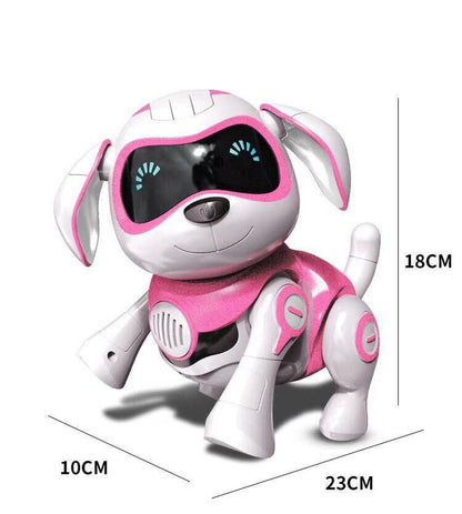 Baby teaches Roque robot dog