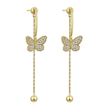 Premium sense tassel earrings butterfly earrings