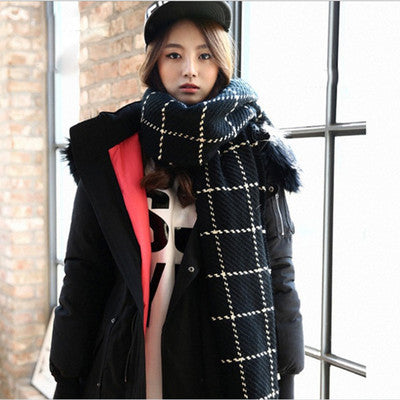 Winter thick woolen scarf