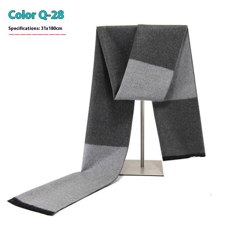 New Men's Cashmere-Like Striped Scarf
