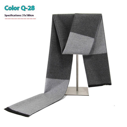 New Men's Cashmere-Like Striped Scarf
