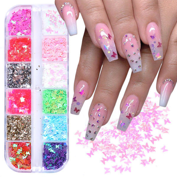 Symphony Butterfly Nail Sequins - Elegant Nail Art Symphony butterfly sequin nail decoration | Ectron Online
