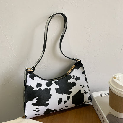 Leopard Print & Striped Niche Handbag | Trendy Underarm Shoulder Bag Fashion striped spotted niche handbags l | Ectron Online