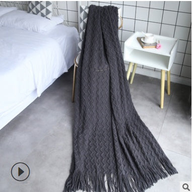 Sofa Blanket Air Conditioning Blanket Three-dimensional Water Wave Monochrome Double Wave