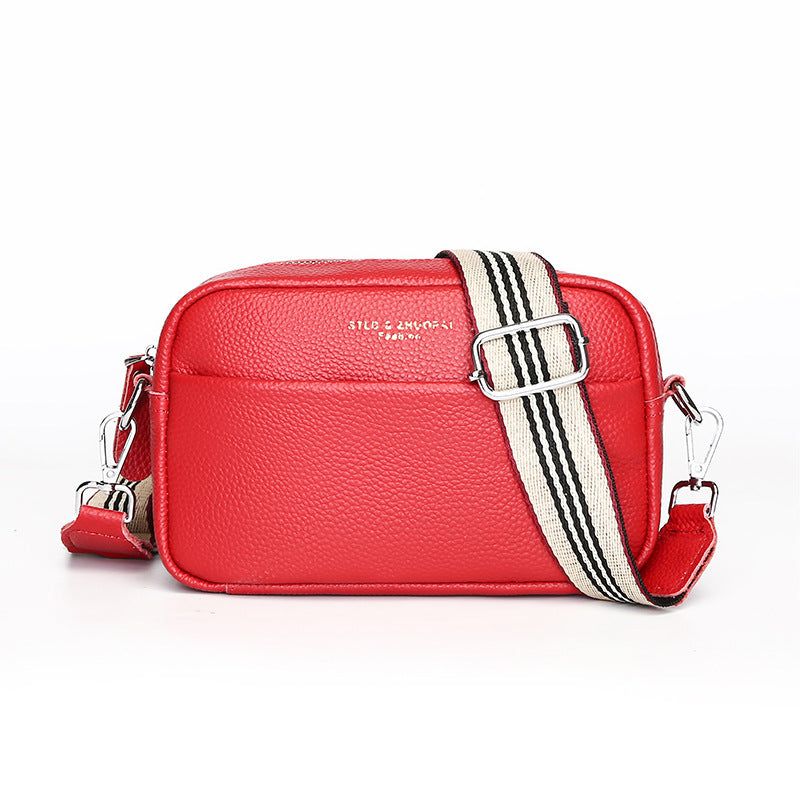 Top Layer Cowhide Small Square Bag for Women Fashion Simple Shoulder Messenger Bag To | Ectron Online