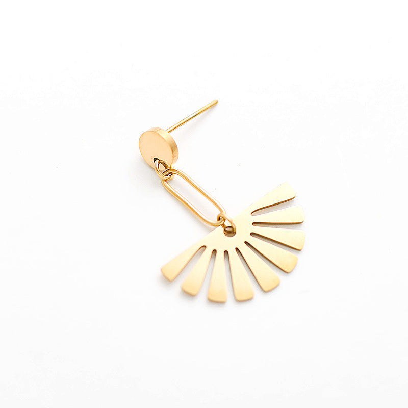 Fan-shaped Female Earrings Popular In Europe And America, Exquisite Earrings Trend