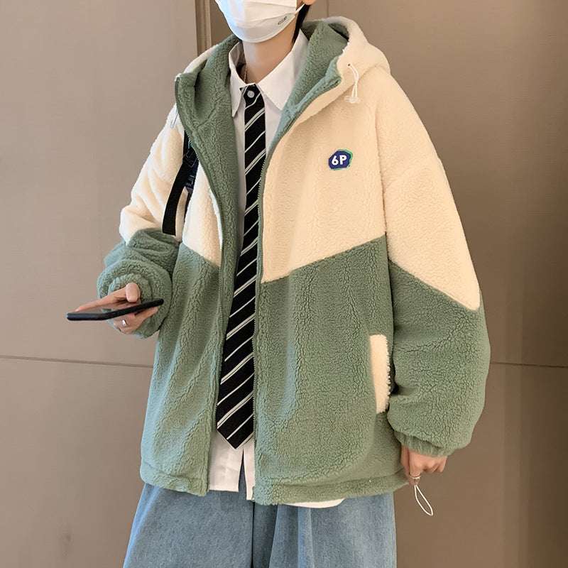 Men's Cashmere Thickened Jacket Cotton Jacket For Young Men