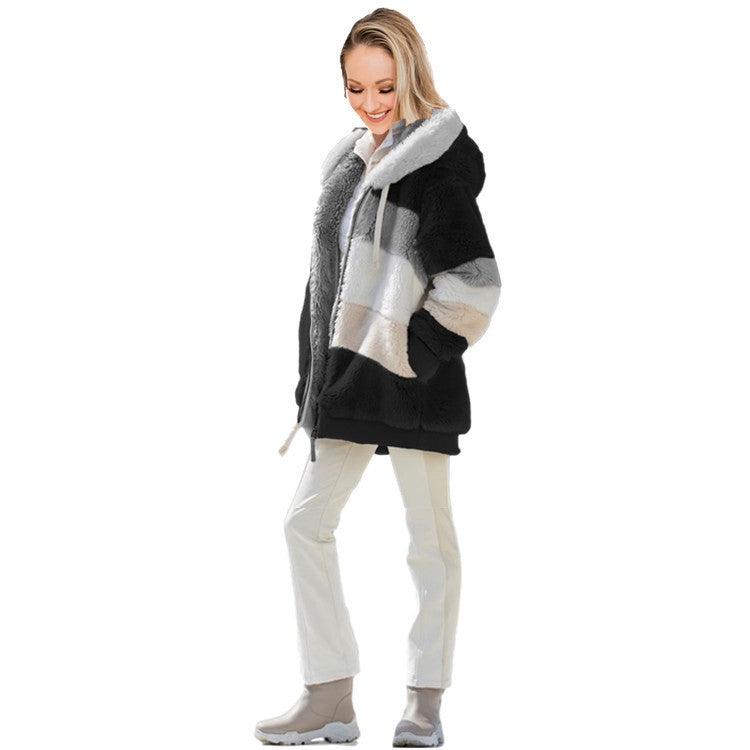 Women's Hooded Plush Jacket Outerwear & Jackets | Ectron Online