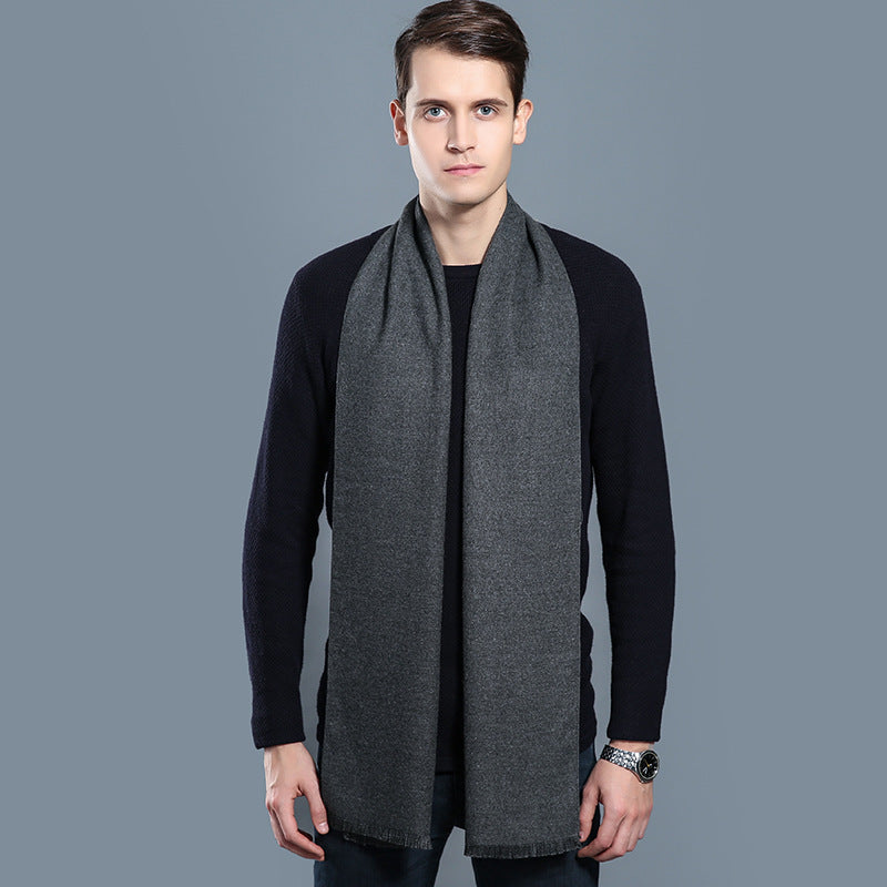 Simple Plaid Warm Keeping Artificial Cashmere Scarf Men's Scarves | Ectron Online