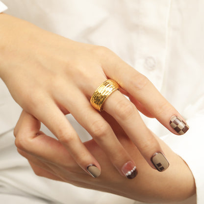 Wind 18K Gold Plating Irregular Pattern Ring For Women