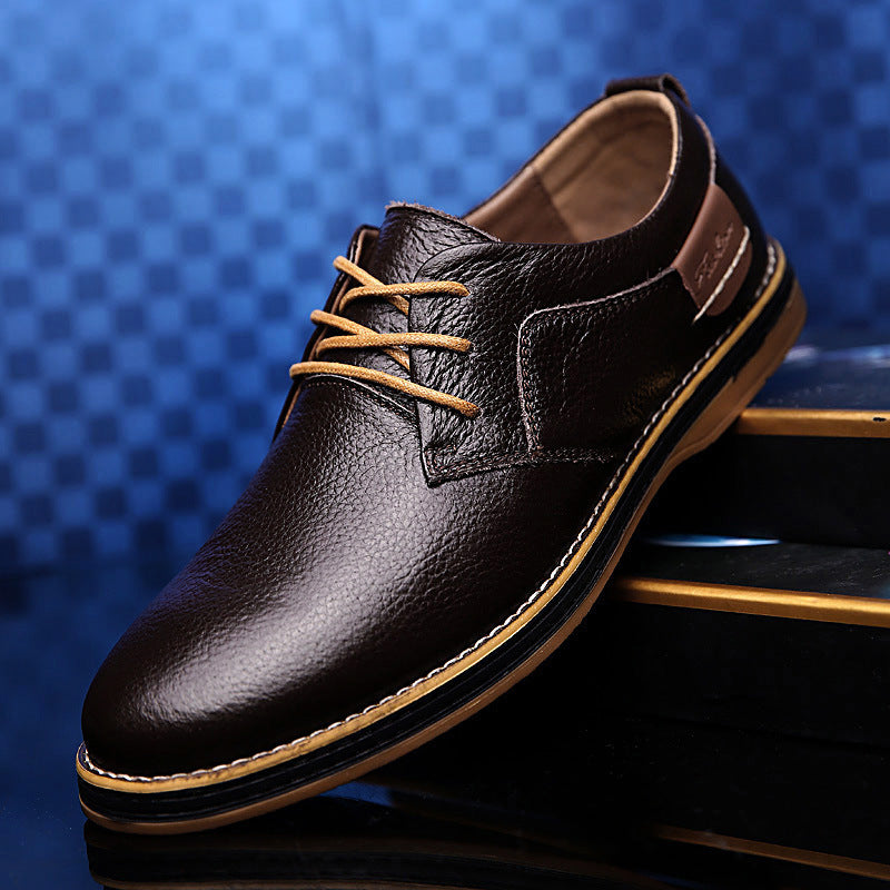 Men’s Leather Casual Shoes – British Style Lace-Up Daily Wear Men's Shoes | Ectron Online
