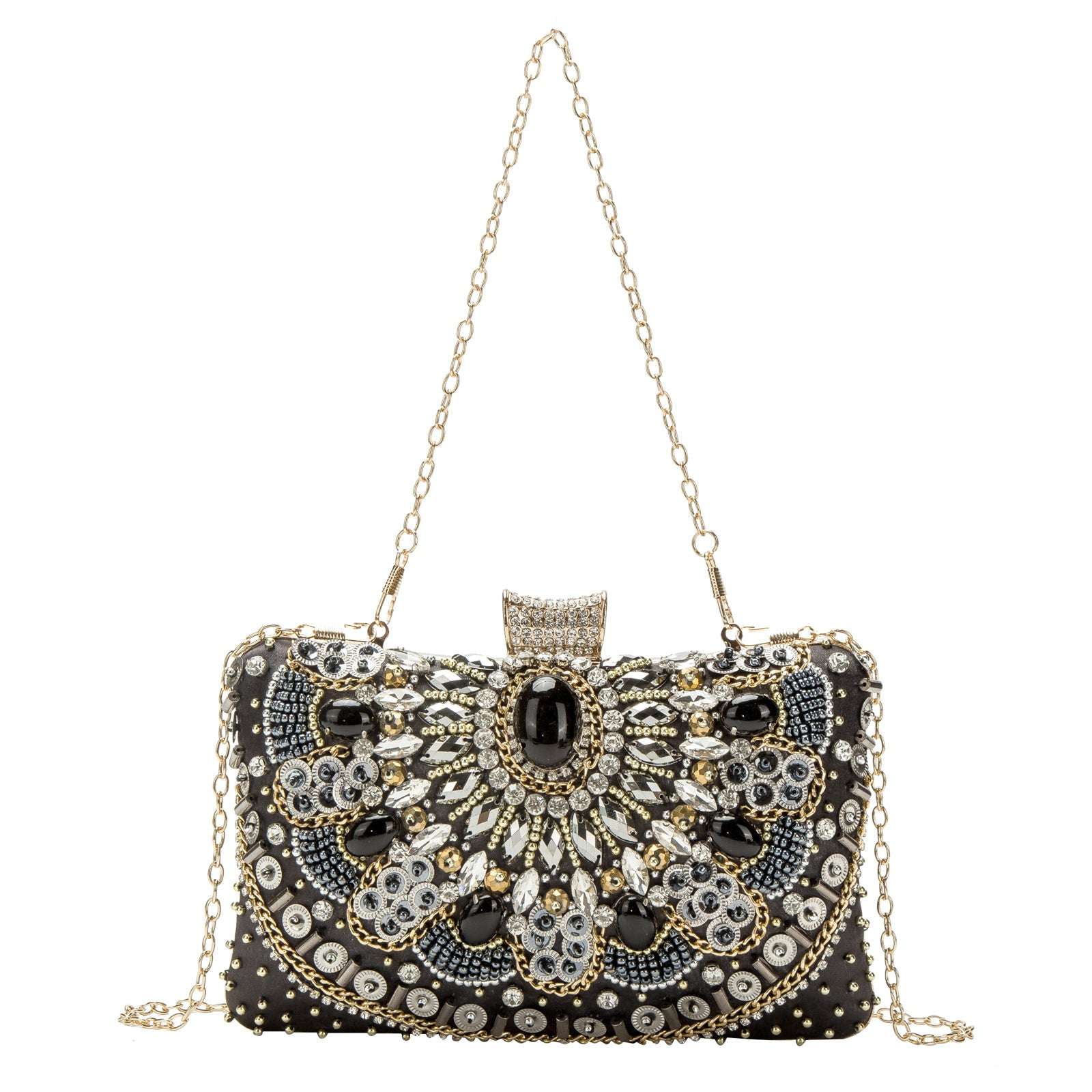Retro Pearl Embroidery Dinner Bag Handmade Beaded Women's Hand-held