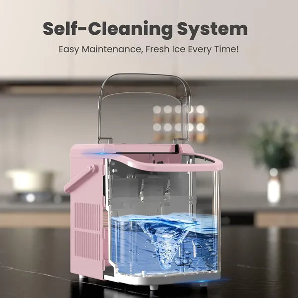 Portable Countertop Ice Maker with Handle | 26lbs in 24H