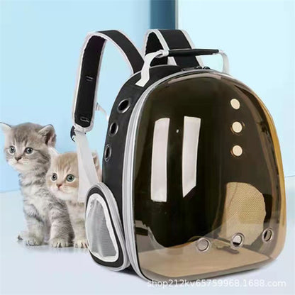 Transparent shell pet bag new fashion trend large capacity space cover cat bag panoramic dog backpack